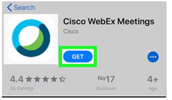 WebEx Meeting Step 1 on Smart Phone or Tablet
