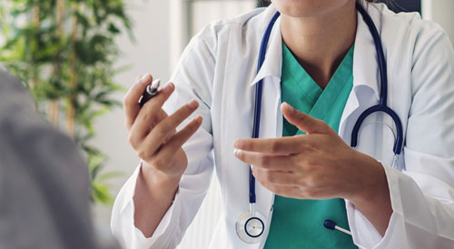 Provider explaining procedure to patient